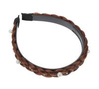 DECORNIJIA Pearl Hair Braid Headband Synthetic Wide Non-slip Styling Accessory for Women Makeup Parties Weddings Daily Wear