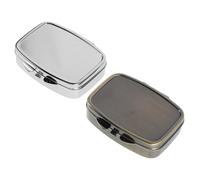 DECORNIJIA Pill Design Rounded, Rectangle Space-Saving Compartments 2pcs 2 Portable Metal Organizer with Separate Medication Box for and Compact Small Pill Case On-the-go Trips for Pocket