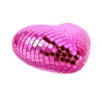 DECORNIJIA Pink Glass Heart Pendant Disco Ball Hanging Ornament for Valentine S Day Wedding Party Decoration Romantic Mirror Baubles for Bar Disco Decor