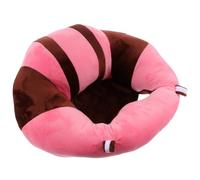 DECORNIJIA Plush Baby Learning Sit Sofa Cushion Baby Seat Support Children's Soft Crystal Plush Sitting Sofa 45cm Diameter Pink Brown for Toddlers