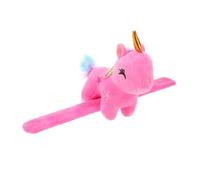 DECORNIJIA Pop Circle Bracelet Cartoon Tag Unicorn Soft Playtime Slap Bracelet for Wrist Stuffed Animal Wristband Rosy Plush Random Color