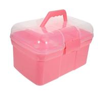 DECORNIJIA Portable Double-Layer Medicine Box Organizer for Home and Travel Large Capacity Plastic Storage Case with Handle Pink Multi-Function Medical Storage Cabinet