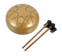 DECORNIJIA Portable Ethereal Tongue Drum Percussion Instrument with Electroplated Finish for Music Education Meditation and Relaxation Classic Tuned Steel Handpan in Golden