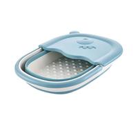 DECORNIJIA Portable Folding Foot Soak Bucket Sky Blue Space-saving Foot Bath Basin with Massage Function for Travel Home Family Use and Relaxation