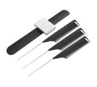 DECORNIJIA Portable Magnetic Comb Set with Pointed-tail Sectioning Comb and Wrist Pin Holder for Hair Stylists and Crafters
