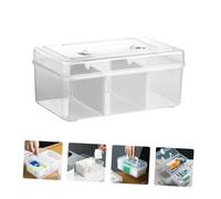 DECORNIJIA Portable Medicine Storage Box with Compartments and Seal Small Transparent Organizer with Handle for Family Emergency and Outdoor Use Multipurpose Pill and Craft Supplies Case