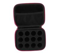 DECORNIJIA Portable Travel Storage Pouch for Essential Oil and Nail Polish Bottles Shockproof Zippered Organizer Bag Lightweight Pink Oxford Case for Outdoor Use