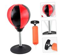 DECORNIJIA Premium PU Desktop Stress Relief Punching Ball with Stand Durable Office for Adults Funny Desk Accessory for Work and Youth Smooth Touch Includes Inflator Pump Random Color