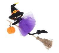 DECORNIJIA Pumpkin Angel Girl Room Door Decoration Halloween Ornaments Haunted House Hanging Props Halloween Decor Hanged Wizard Welcome Figure Purple Hemp Rope