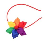 DECORNIJIA Rainbow Ribbon Floral Hairband for Women Soft Cloth Material Vibrant Rainbow Colors Comfortable Boho Festival Headband Versatile Party Headdress for Birthday and Holiday Events