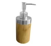 DECORNIJIA Refillable Bamboo Pump Soap Dispenser Bottle for Bathroom Kitchen Press Lotion Container for Shampoo Conditioner Compact Travel-friendly Liquid Storage
