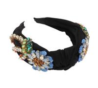 DECORNIJIA Retro Headband Embroidery Headdress for Girl Elegant Rhinestone Decor Hairband for Festival Occasions and Everyday Wear