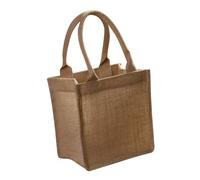 DECORNIJIA Reusable Jute Burlap Tote Bag with Handles Coated Small Jute Shopper for Grocery School Party and DIY Carry Bag