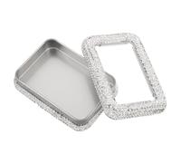 DECORNIJIA Rhinestone Guitar Pick Holder Tinplate Storage Case with Windowed Design for Quick Access Pick Organizer Box for Electric Bass Guitar and Ukulele Players