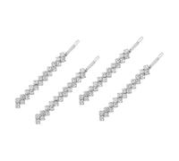 DECORNIJIA Rhinestone Hair Clips Metal Alloy Bobby Pins Sparkly Hairpins for Women Wedding Party Dance Accessories Silver Color