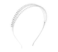 DECORNIJIA Rhinestone Headband Three-layer Diamond Hair Hoop Silver Sparkling Hair Accessory for Women Bridal Wedding Party