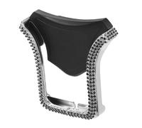 DECORNIJIA Rhinestone U Shape Car Air Vent Phone Holder Black Telescopic Bracket with Charging Slot Compatible with Air Vents Easy Install Car Mounted Phone Bracket for Navigation