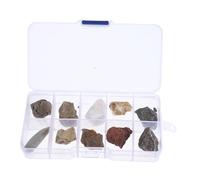 DECORNIJIA Rock and Mineral Collection Box with Labeled Specimens Portable Teaching Kit for Classroom Science Field Testing and Home Decor Organized Storage for Interactive Geology Learning