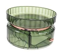 DECORNIJIA Rotating Cosmetics Storage Box Double Desktop Organizer for Makeup and Perfume Compact Transparent Holder for Vanity Skincare and Dressing Table