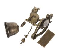 DECORNIJIA Rustic Antique Style Metal Cat Doorbell Wind Chime Handmade Retro Animal Hanging Bell for Outdoor Indoor Garden Shop Entrance Vintage Decoration with Unique Cat Design