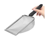 DECORNIJIA Sand Scoop Efficient Cleaning in Ergonomic Handle Sand and Reptile Stainless Steel Reptile Bedding for Bearded Dragon Terrariums