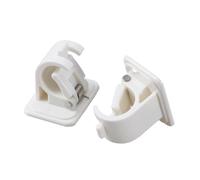 DECORNIJIA Self Adhesive Curtain Rod Bracket a Pair of White Plastic round Rod Hooks with Convenient to Use Design and No Wall Damage for Bathroom and Kitchen