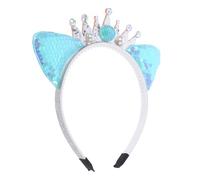 DECORNIJIA Sequin Cat Ear Headband for Lightweight Comfortable Cosplay Party Hair Accessory Cute Cat Ear Modeling Headband Suitable for Birthday Christmas Stage Performance and Daily Wear