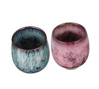 DECORNIJIA Set of 2 Japanese Coffee Mugs Made of Ceramic with A Simple Shape and Retro Style, for Tea Rooms Or Coffee Tables, Featuring Creative Patterns and Fine Craftsmanship for A Unique