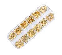 DECORNIJIA Shiny Metal Gold Nail Charms for DIY Nail Art Elegant Decorations Various Shapes for Creative Manicure Supplies