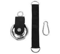DECORNIJIA Silent Aluminum Alloy Cable Pulley Wheel with Hanging Strap and Carabiner Heavy Duty Smooth Rotation Swivel for DIY Gym Pulley System Fitness Equipment Multifunctional for Home