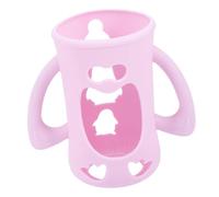DECORNIJIA Silicone Bottle Cover for Glass Bottles Anti-Drop Protective Sleeve with High-Temperature Resistant Food-Grade Material Easy to Install Pink