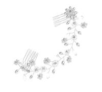 DECORNIJIA Silver Alloy Suitable for Evening Parties and Engagements Wedding Hair Combs Delicate Bridal Hair Headress with Crystal Design, Elegant Party Accessory for Women