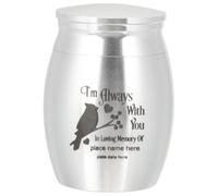DECORNIJIA Silver Parrot Memorial Urn Small Pet Bird Cremation Casket Keepsake Cremated Box for Animal Ashes Comforting Funeral Cremated Box for Bird Lovers
