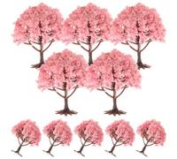 DECORNIJIA Simulated Tree Decoration 10Pcs Miniature Artificial Trees 8Cm Plastic with Feet for Outdoor Fairy Gardens and Architectural Models