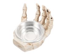 DECORNIJIA Skull Candlestick Resin Skeleton Hand Candle Holder Halloween Decor Party Tea Lights Candles Scary Spooky