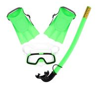 DECORNIJIA Snorkeling Set with Anti-fog Full Face Snorkel Leakproof Swim Goggles for Boys and Snorkeling Gear for Diving and Swimming Green