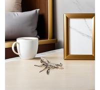 DECORNIJIA Solid Brass Mini Praying Mantis Figurine Vintage Feng Shui Insect Statue for Office Desk Decor Handcrafted Animal Sculpture Retro Collectible Home Accent