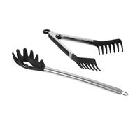 DECORNIJIA Stainless Steel Pasta Serving Utensils with Nylon Spaghetti Spoon and Clip Multifunctional Kitchen Tools for Cooking Mixing and Serving Noodles Elegant Design for Everyday Meals