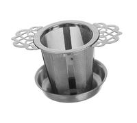 DECORNIJIA Stainless Steel Tea Strainer with Double Handles and Fine Mesh Filter Portable Loose Leaf Tea Infuser with Tray and Elegant Design for Home Brewing