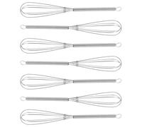 DECORNIJIA Stainless Steel Whisk, 7pcs Practical Hair Color Cream Mixer Mini Wire Whisks for Hairdressing Supplies and Home Hair Coloring