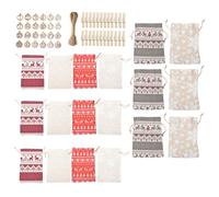 DECORNIJIA Sweet Bags Xmas Christmas Gifting Party Bags Decorations Advent for Small Mini Small Holiday Fabric Made