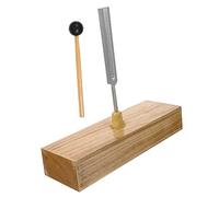 DECORNIJIA Teaching Tuning Fork 256 Hz with Wood Base and Hammer for Accurate Tuning and Stable Placement, for Physics Experiments and Acoustic Resonance Demonstrations