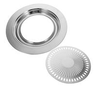 DECORNIJIA Thick Stainless Steel Non-Stick Grill Pan with Barbecue Rack Versatile Round Griddle for Stove Top Outdoor Camping Korean Style BBQ Gas and Electric Stoves