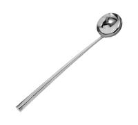 DECORNIJIA Thickened Stainless Steel Cooking Spoon with Long Ergonomic Handle Kitchen Utensil for Home and Restaurant Use Silver Mixing and Serving Spoon