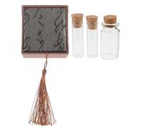 DECORNIJIA Tooth Case Keepsake Box for Newborns DIY Hair and First Tooth Holder Set of 3 Cobalt Blue Bottles with Random Sticker Design for Nursery Memory