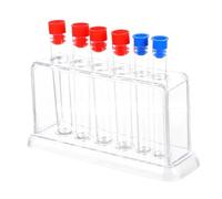 DECORNIJIA Transparent Plastic Test Tube Rack Holder for Laboratory and School Chemistry Lessons Smooth Polished Surface Space-saving Design Suitable for Scientific Experiments Random Color