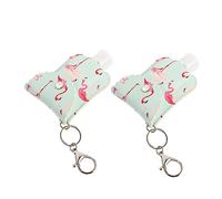 DECORNIJIA Travel Bottle Keychain Holder Set 2pcs 60ml Pu Leather Hand Sanitiser Case Portable Refillable Container for Travel and Everyday Use Random Style