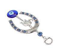 DECORNIJIA Turkish Blue Eyes Hanging Pendant Elephant Horseshoe Shape Blessing Decor for Car Home Office Alloy Feng Shui Ornament Protective Wall and Rearview Mirror Charm