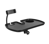 DECORNIJIA Universal Microphone Stand Desk Black Clip-on Tray and Cup Holder, Adjustable Microphone Rack Shelf for Recording and Live Broadcasting Sound Card Storage