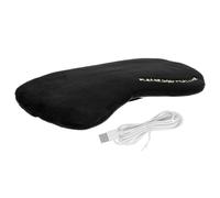 DECORNIJIA USB Heated Eye Mask with Moist Heat Compress for Dry Eyes Gentle Embroidered Black Sleep Blindfold USB Powered Warm Pad for Travel and Fatigue Relief